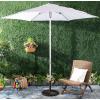 SAFAVIEH 9ft Outdoor Patio Umbrella, Round, Hurst Collection, Navy, Push up, UV Resistant for Deck, Backyard, Poolside (PAT8002C)(White)