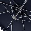 SAFAVIEH 9ft Outdoor Patio Umbrella, Round, Valance, Navy & White Trim, Auto Crank Tilt, UV Resistant for Deck, Backyard, Poolside (PAT8006A)(Navy/White)