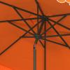 SAFAVIEH 9ft Outdoor Patio Umbrella, Round, Valance, Navy & White Trim, Auto Crank Tilt, UV Resistant for Deck, Backyard, Poolside (PAT8006A)(Orange)