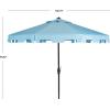 SAFAVIEH 9ft Outdoor Patio Umbrella, Round, Zimmerman Collection, Yellow & White Trim, Button Tilt, UV Resistant for Deck, Backyard, Poolside (PAT8000F)(Baby Blue/White)