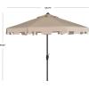 SAFAVIEH 9ft Outdoor Patio Umbrella, Round, Zimmerman Collection, Yellow & White Trim, Button Tilt, UV Resistant for Deck, Backyard, Poolside (PAT8000F)(Beige)