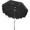 SAFAVIEH 9ft Outdoor Patio Umbrella, Round, Zimmerman Collection, Yellow & White Trim, Button Tilt, UV Resistant for Deck, Backyard, Poolside (PAT8000F)(Black/Off White)