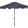 SAFAVIEH 9ft Outdoor Patio Umbrella, Round, Zimmerman Collection, Yellow & White Trim, Button Tilt, UV Resistant for Deck, Backyard, Poolside (PAT8000F)(Navy/White)