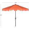 SAFAVIEH 9ft Outdoor Patio Umbrella, Round, Zimmerman Collection, Yellow & White Trim, Button Tilt, UV Resistant for Deck, Backyard, Poolside (PAT8000F)(Orange/White)