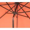 SAFAVIEH 9ft Outdoor Patio Umbrella, Round, Zimmerman Collection, Yellow & White Trim, Button Tilt, UV Resistant for Deck, Backyard, Poolside (PAT8000F)(Orange/White)