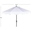 SAFAVIEH 9ft Outdoor Patio Umbrella, Round, Zimmerman Collection, Yellow & White Trim, Button Tilt, UV Resistant for Deck, Backyard, Poolside (PAT8000F)(White)