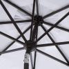 SAFAVIEH 9ft Outdoor Patio Umbrella, Round, Zimmerman Collection, Yellow & White Trim, Button Tilt, UV Resistant for Deck, Backyard, Poolside (PAT8000F)(White)