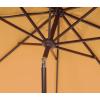 SAFAVIEH 9ft Outdoor Patio Umbrella, Round, Zimmerman Collection, Yellow & White Trim, Button Tilt, UV Resistant for Deck, Backyard, Poolside (PAT8000F)(Yellow/White)