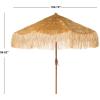 SAFAVIEH 9ft Outdoor Patio Umbrella, Tiki Collection, Tan, Crank, UV Resistant for Deck, Backyard, Pool (PAT8012A)