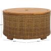 SAFAVIEH Couture Collection – Anguilla Faux Wicker Indoor/Outdoor Storage Coffee Table, Fully Assembled, Natural Brown Patio Accent Table with Removable Wood Top (CPT2103A)