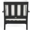 SAFAVIEH Couture Outdoor Collection Martinique Natural/Dark Brown Cushion Solid Wood Patio Arm Chair(Black/White)