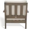 SAFAVIEH Couture Outdoor Collection Martinique Natural/Dark Brown Cushion Solid Wood Patio Arm Chair(Light Grey/Beige)