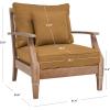 SAFAVIEH Couture Outdoor Collection Martinique Natural/Dark Brown Cushion Solid Wood Patio Arm Chair(Natural/Brown)