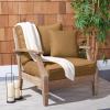 SAFAVIEH Couture Outdoor Collection Martinique Natural/Dark Brown Cushion Solid Wood Patio Arm Chair(Natural/Brown)