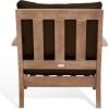 SAFAVIEH Couture Outdoor Collection Martinique Natural/Dark Brown Cushion Solid Wood Patio Arm Chair(Natural/Dark Brown)