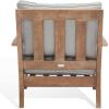 SAFAVIEH Couture Outdoor Collection Martinique Natural/Dark Brown Cushion Solid Wood Patio Arm Chair(Natural/Grey)