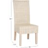 SAFAVIEH Home Collection – Arjun Set of 2 Grey Wicker Dining Chairs, Tall Back Dining Chairs with Pine Wood Legs for Kitchen or Dining Room (SEA8013A-SET2)(White Washed)