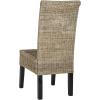 SAFAVIEH Home Collection – Arjun Set of 2 Grey Wicker Dining Chairs, Tall Back Dining Chairs with Pine Wood Legs for Kitchen or Dining Room (SEA8013A-SET2)(Grey)