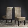 SAFAVIEH Home Collection – Arjun Set of 2 Grey Wicker Dining Chairs, Tall Back Dining Chairs with Pine Wood Legs for Kitchen or Dining Room (SEA8013A-SET2)(Grey)