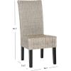 SAFAVIEH Home Collection – Arjun Set of 2 Grey Wicker Dining Chairs, Tall Back Dining Chairs with Pine Wood Legs for Kitchen or Dining Room (SEA8013A-SET2)(Antique / Grey)