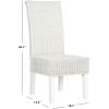 SAFAVIEH Home Collection – Arjun Set of 2 Grey Wicker Dining Chairs, Tall Back Dining Chairs with Pine Wood Legs for Kitchen or Dining Room (SEA8013A-SET2)(White)