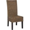 SAFAVIEH Home Collection – Arjun Set of 2 Grey Wicker Dining Chairs, Tall Back Dining Chairs with Pine Wood Legs for Kitchen or Dining Room (SEA8013A-SET2)(Brown / Multi)