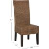SAFAVIEH Home Collection – Arjun Set of 2 Grey Wicker Dining Chairs, Tall Back Dining Chairs with Pine Wood Legs for Kitchen or Dining Room (SEA8013A-SET2)(Brown / Multi)