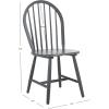 SAFAVIEH Home Collection – Camden Set of 2 Black Windsor Farmhouse Dining Chairs, Spindle Back Solid Wood Chairs, Americana Style Seating (DCH8501A-SET2)(Grey)