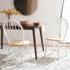 SAFAVIEH Home Collection – Camden Set of 2 Black Windsor Farmhouse Dining Chairs, Spindle Back Solid Wood Chairs, Americana Style Seating (DCH8501A-SET2)(White / Natural)