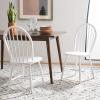SAFAVIEH Home Collection – Camden Set of 2 Black Windsor Farmhouse Dining Chairs, Spindle Back Solid Wood Chairs, Americana Style Seating (DCH8501A-SET2)(White)