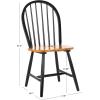 SAFAVIEH Home Collection – Camden Set of 2 Natural & Black Windsor Farmhouse Dining Chairs, Oval Spindle Back Wood Chairs, Americana Style Seating (DCH8501G-SET2)