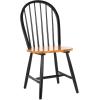 SAFAVIEH Home Collection – Camden Set of 2 Natural & Black Windsor Farmhouse Dining Chairs, Oval Spindle Back Wood Chairs, Americana Style Seating (DCH8501G-SET2)