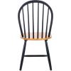 SAFAVIEH Home Collection – Camden Set of 2 Natural & Black Windsor Farmhouse Dining Chairs, Oval Spindle Back Wood Chairs, Americana Style Seating (DCH8501G-SET2)