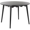 SAFAVIEH Home Collection – Roma Natural Round Drop-Leaf Dining Table, Scalloped Apron Design, Space-Saving Small Dining Table (DTB9219A)(Black)