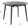 SAFAVIEH Home Collection – Roma Natural Round Drop-Leaf Dining Table, Scalloped Apron Design, Space-Saving Small Dining Table (DTB9219A)(Black)