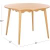 SAFAVIEH Home Collection – Roma Natural Round Drop-Leaf Dining Table, Scalloped Apron Design, Space-Saving Small Dining Table (DTB9219A)(Natural)