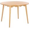 SAFAVIEH Home Collection – Roma Natural Round Drop-Leaf Dining Table, Scalloped Apron Design, Space-Saving Small Dining Table (DTB9219A)(Natural)
