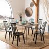 SAFAVIEH Home Collection Burris Farmhouse White/Natural Spindle Back Living Room Dining Room Bedroom Office Foyer Side Chair(Black)
