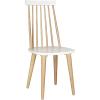 SAFAVIEH Home Collection Burris Farmhouse White/Natural Spindle Back Living Room Dining Room Bedroom Office Foyer Side Chair(Natural / White)