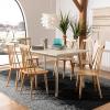 SAFAVIEH Home Collection Burris Farmhouse White/Natural Spindle Back Living Room Dining Room Bedroom Office Foyer Side Chair(Natural)