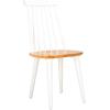 SAFAVIEH Home Collection Burris Farmhouse White/Natural Spindle Back Living Room Dining Room Bedroom Office Foyer Side Chair(White / Natural)