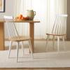 SAFAVIEH Home Collection Burris Farmhouse White/Natural Spindle Back Living Room Dining Room Bedroom Office Foyer Side Chair(White / Natural)
