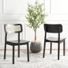 SAFAVIEH Home Collection Egon Coastal Black/Natural Dining Chair Set of 2(Black/Natural)
