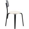 SAFAVIEH Home Collection Jo Grey/Cream Upholstered Stackable Dining Chair Set of 2(Black/Creme)