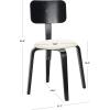 SAFAVIEH Home Collection Jo Grey/Cream Upholstered Stackable Dining Chair Set of 2(Black/Creme)