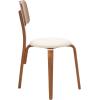 SAFAVIEH Home Collection Jo Grey/Cream Upholstered Stackable Dining Chair Set of 2(Walnut/Cream)
