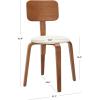 SAFAVIEH Home Collection Jo Grey/Cream Upholstered Stackable Dining Chair Set of 2(Walnut/Cream)