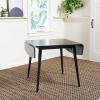 SAFAVIEH Home Collection Kaylee Drop Leaf Dining Room Table DTB1403B, Dark Grey(Matte Black)