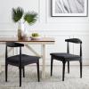 SAFAVIEH Home Collection Lionel Retro Walnut Brown/White Cushion Dining Chair Set of 2 (Fully Assembled)(Black)