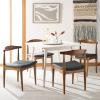 SAFAVIEH Home Collection Lionel Retro Walnut Brown/White Cushion Dining Chair Set of 2 (Fully Assembled)(Walnut/Dark Grey)